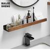 Bathroom Shelf Organizer Shower Storage Rack Solid Wood Corner Shelves Wall Mounted Toilet Shampoo Holder Kitchen Shelf Racks