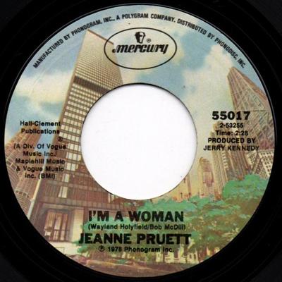7inch Record JEANNE PRUETT - I'm A Woman / Midnight Exchange 55017 Mercury 1978 Canada Folk Used