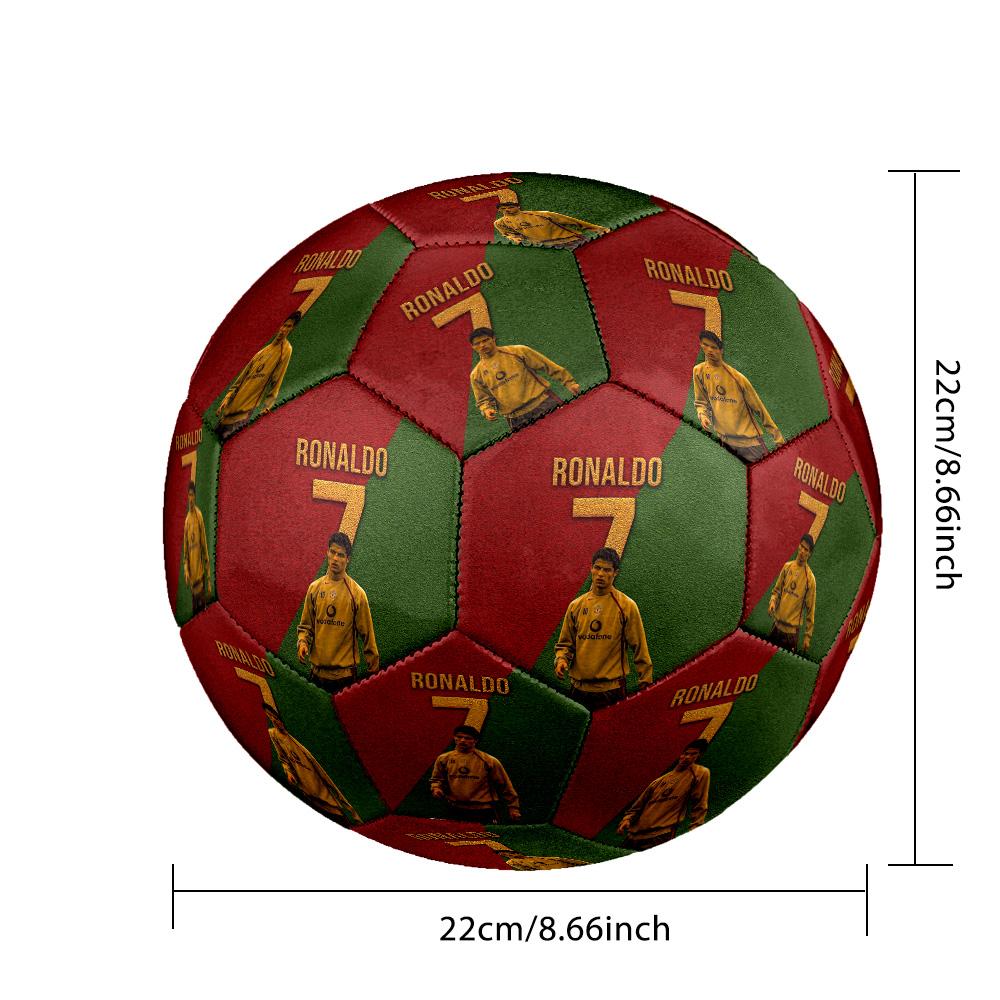 Macchina da Calcio Cristiano Ronaldo Taglia 5 Cucita a Macchina per Allenamento e Partite Indoor/Outdoor Ideale per Appassionati di Calcio