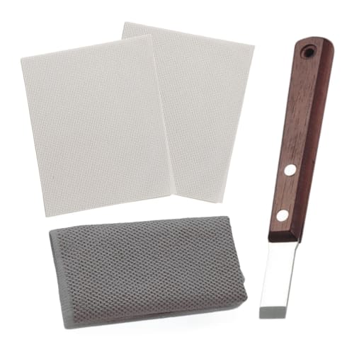 

Remove limescale with this tool! 3-piece water-related limescale removal kit (crystal mesh, scraping spatula, microfiber cloth) removes soap scum, lim