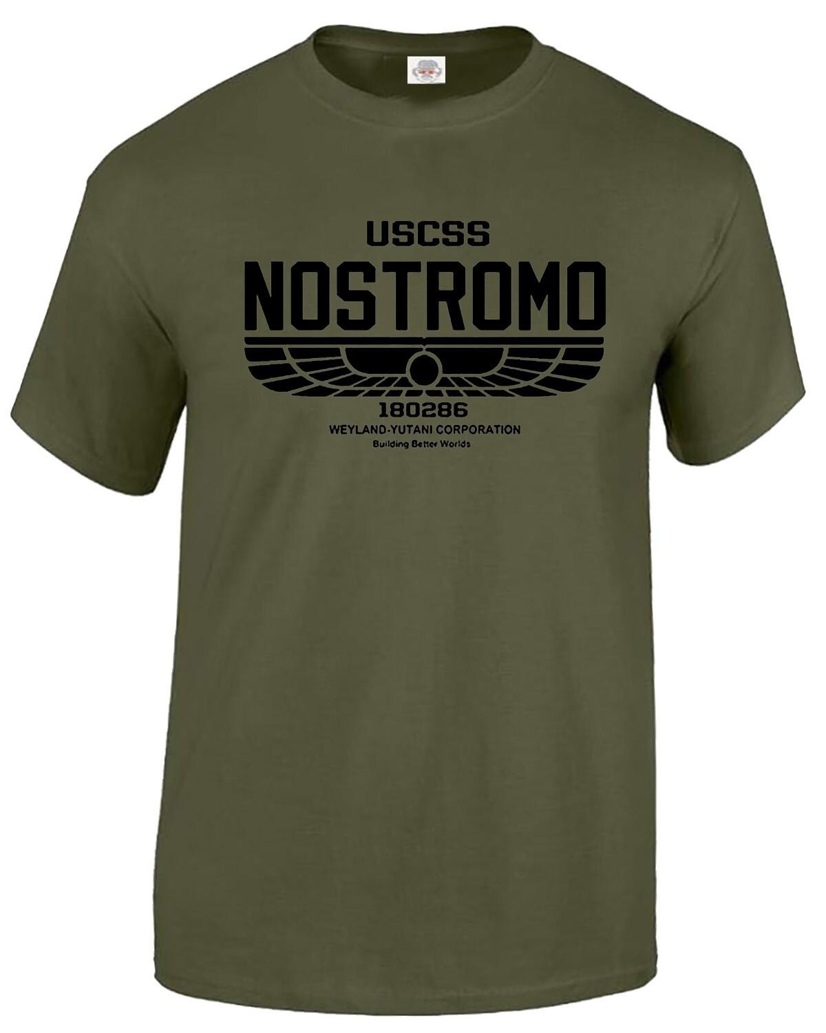 NEW Nostromo T-Shirt 180286 Mens Alien Film Movie USCSS Weyland Yutani Sci fi S разноцветный