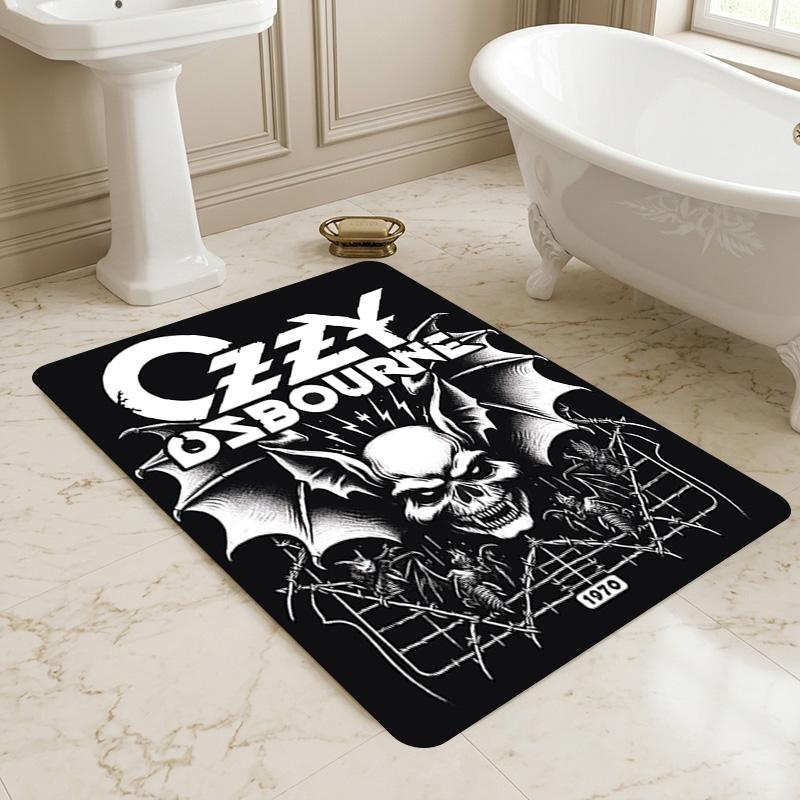 Black Metal Living Room Nonslip Area Rug Soft Carpet For Bedroom Game Playroom Sofa Office Home Decor Doormat Christmas Gift C926631