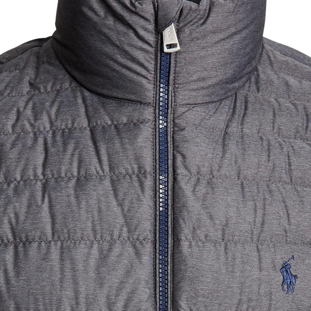 Polo Ralph Lauren Solid Color Pony Embroidered Zippered Stand Collar Sleeveless Down Jacket Men Outerwear Gray MNPOOTW1N210049-D86