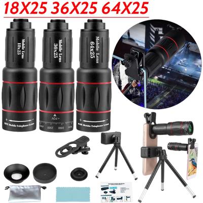 Tripodlu 18X Yakınlaştırmalı Cep Telefonu Kamera Lensi Evrensel Harici Yakınlaştırma Kamera Lensi Uzun Odaklı Telefoto Lensi iPhone/Android için