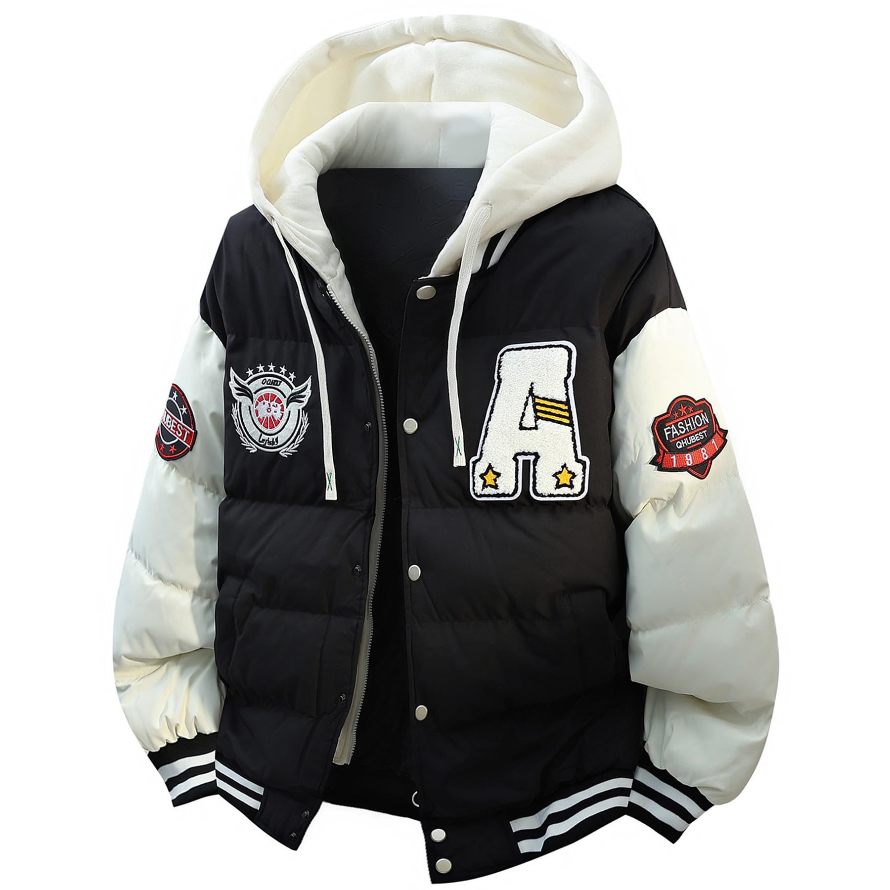 REEMONDE Down Winter Stadium Down MA1 Flight Hooded Cold Weather Loose Cold Weather Plus Sizes Men s Jacket, Blouson, Jacket, Coat, Size, Jacket, чёрный