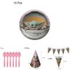 Baby Yoda Birthday Party Supplies Including Banners Plates Balloons And Cake Topper**
