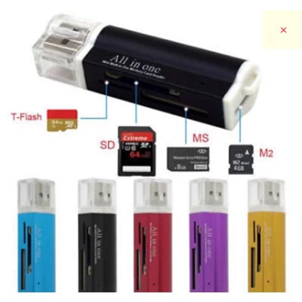 Stylish Gold Usb 2.0 All In 1 Multi Memory Card Reader With Versatile Storage Options