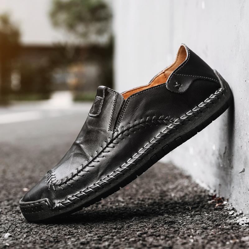 Genuine Leather Men Casual Shoes Luxury Brand  Mens Loafers Moccasins Breathable Slip On Black Driving Shoes 2024 New