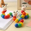Color Recognition Caterpillar Toy Kids Wooden Bead Toy, Educational Twisting for Fine Interactive Motor Skills, Number Preschool Learning Toddlers