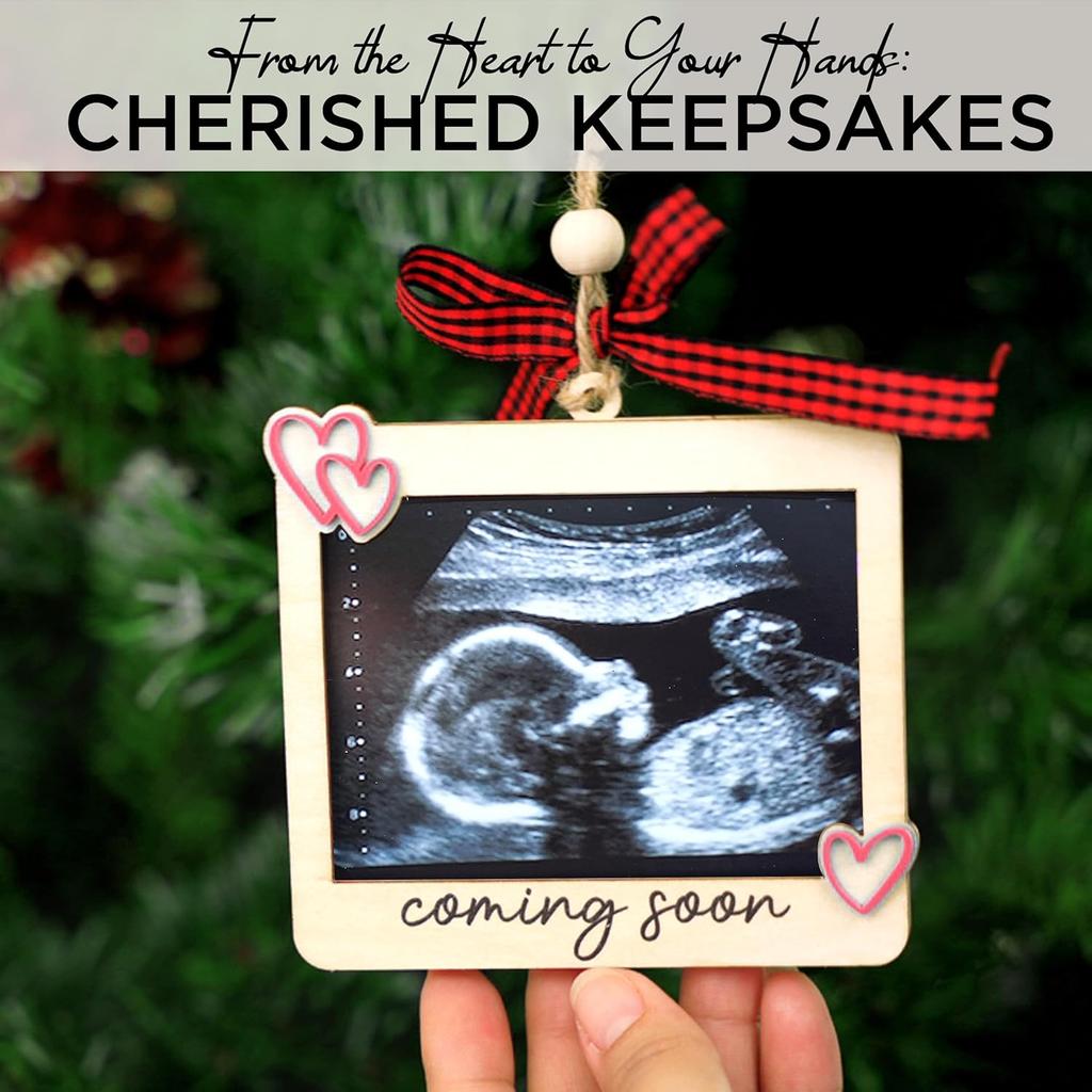 Baby Ultrasound Picture Frame Ornament, Pregnancy Announcement for Grandma Grandpa, Sonogram Picture Frame Ornament, Expecting Baby Gift for New