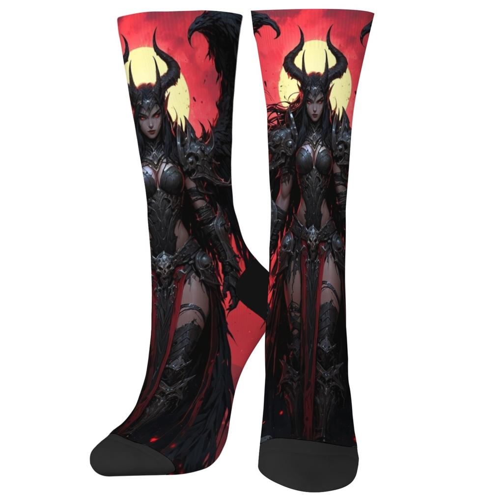 Mysterious Dark Angel Anime Socks Harajuku Retro Compression Socks Crazy Street Hip-Hop Trend Socks Comfortable Soft Unisex Gift