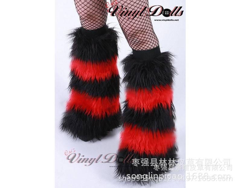 Subculture White Fluffy Socks Cover Women's Q Show Leg Ring Medium Tube Calf Socks Star Element Plush Leg Cover K