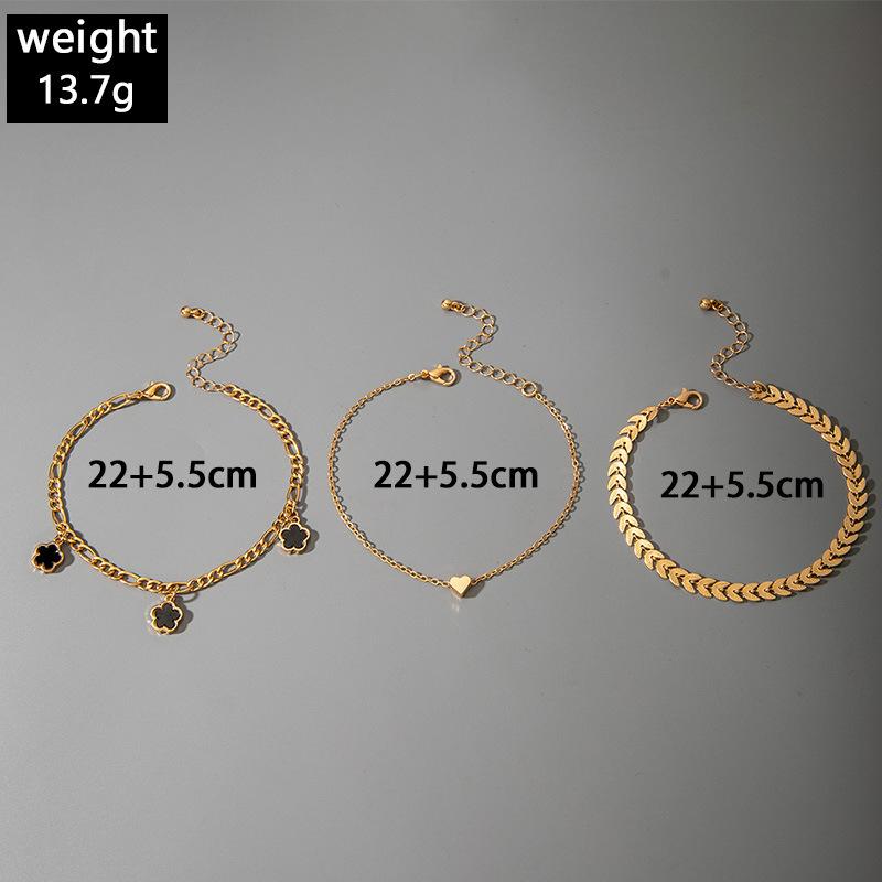 New Shell Five Leaf Flower Pendent Anklets for Women Trendy Shell Petal High-Quality Wheat Foot Chain Summer Beach Jewelry