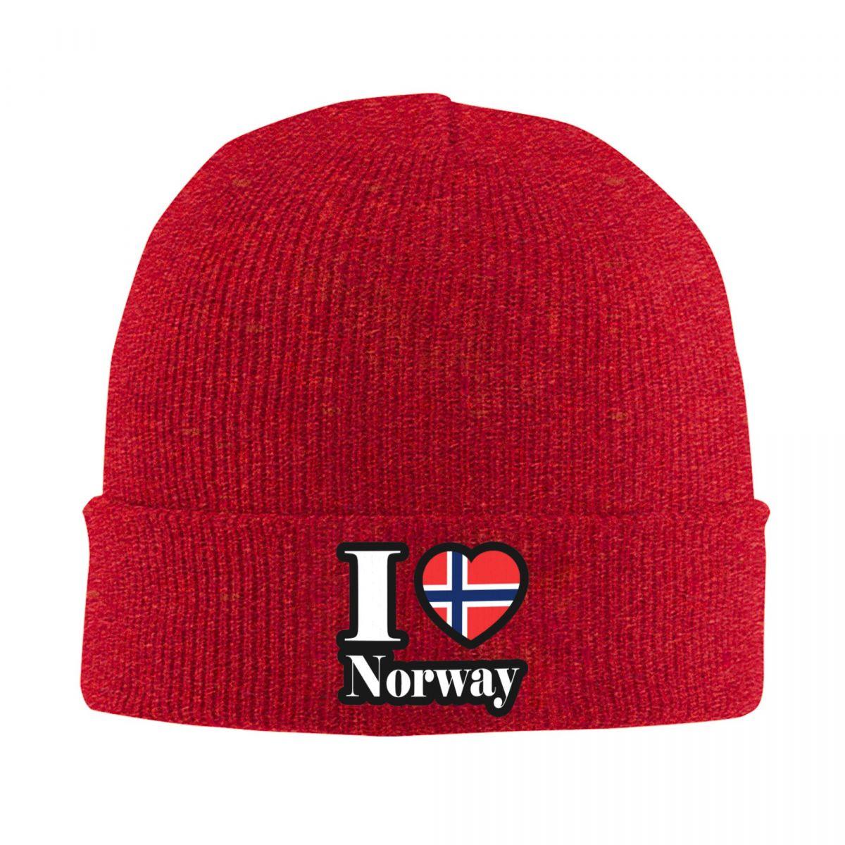 

Norway Flag Warm Knitted Cap Hip Hop Bonnet Hat Autumn Winter Outdoor Beanies Hats for Unisex Adult One Size