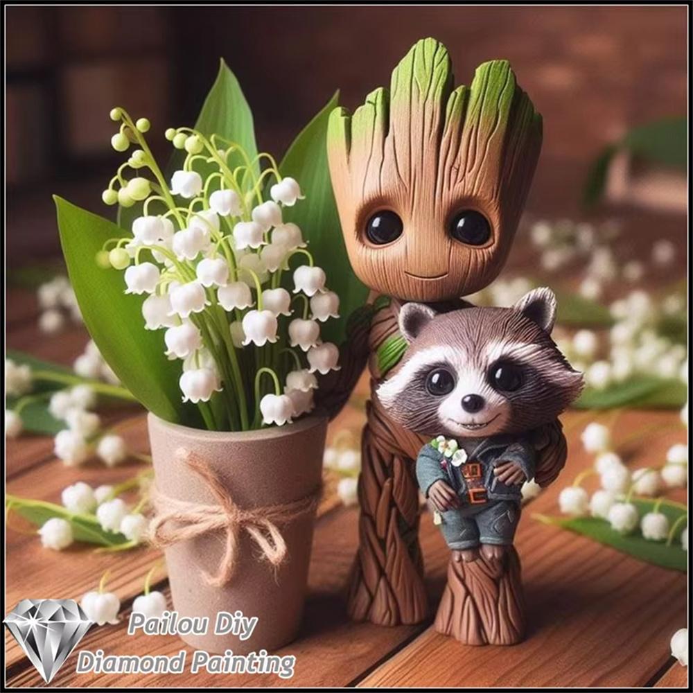 Disney Klassischer Charakter Groot 5D Diamantmalerei Vollstickerei Kunst Edelstein Aufkleber Handgemacht DIY Große Malerei Zubehör