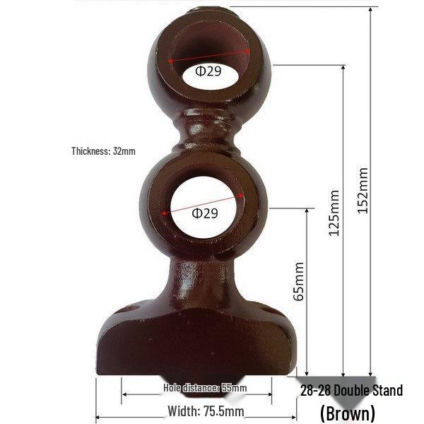 Vintage Solid Wood Curtain Rod with Single/Double Bracket and Decorative Finial