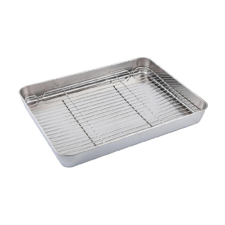 Professional Stainless Steel Baking Pan And Rack For Enhances Heat Distribution Large Capacity Perfect For Entertaining