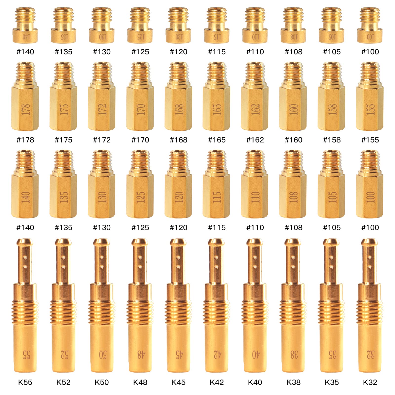 

Carburetor Main Jet Slow Pilot Jet Kit Includes 30 Main Jets for PWK Keihin