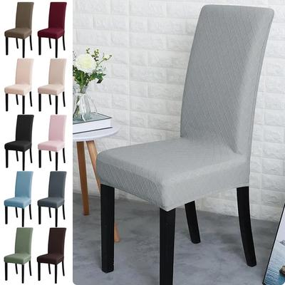 1PC Spandex Dining Chairs Cover Jacquard Elastic Chair Covers for Dining Room Washable Parsons Adjustable Chair Covers