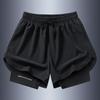 Pantaloncini Corti da Uomo Estivi Antiriflesso Doppio Strato Sportivi Tempo Libero per Coppie Corsa Fitness Pantaloncini Tre Quarti