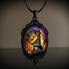 Gothic Raven Cross Pendant Necklace With Alloy Material For Halloween Costume Accessory