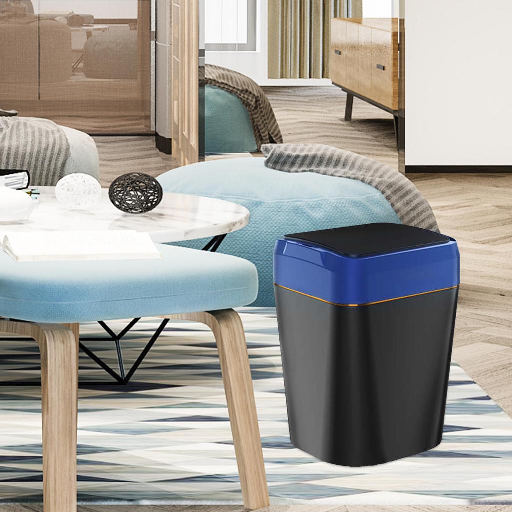 Electric Garbage Bin Intelligent Induction Trash for Living Room black