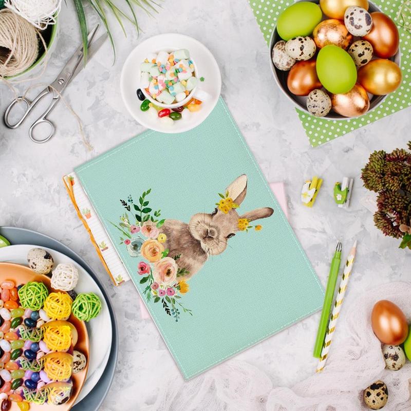 1 Stück Platzsets Frohe Ostern Thema Tischunterlagen Bunter Leinenaufdruck Ei Hasen Dekoratives Tischset Isolierunterlage Heimdeko
