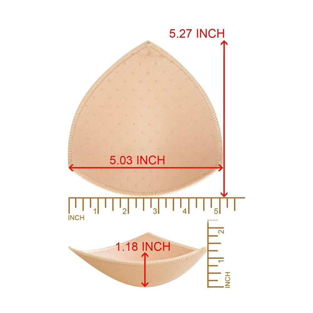 3 Pares de Almohadillas Extraíbles para Sujetador de Mujer Triángulos Relleno para Sujetador Ropa Interior Bikini Almohadillas de Repuesto para Camisetas sin Mangas