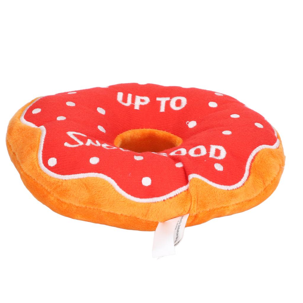 Pet Donut Toy Plush Bite Resistant Teeth Grinding Christmas Pattern Dog Squeaky Toy for Puppy Cat