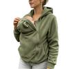Damen Reißverschluss Hoodie mit Tasche, Lockere Passform Farbe Lässiges Sweatshirt für Mütter, Warme Alltagsbekleidung