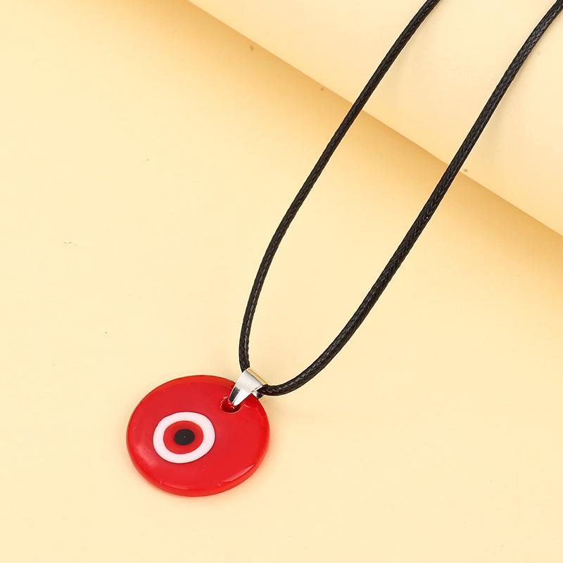 Retro Blue Evil Eye Pendant Necklace for Women