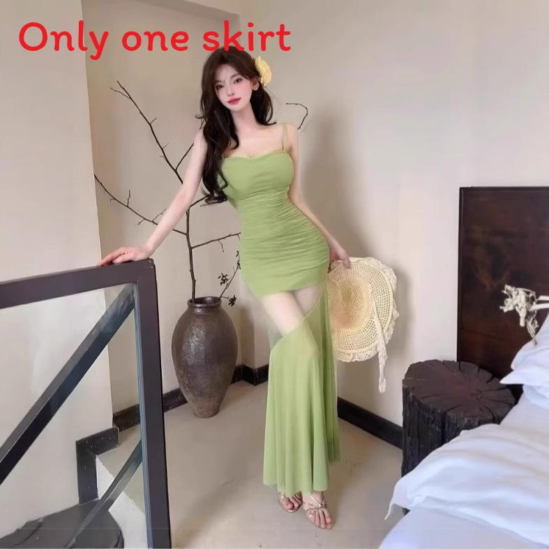 Private Lady Summer Mermaid Dress With Polyester Fabric And Slim Fit For Elegant Wear