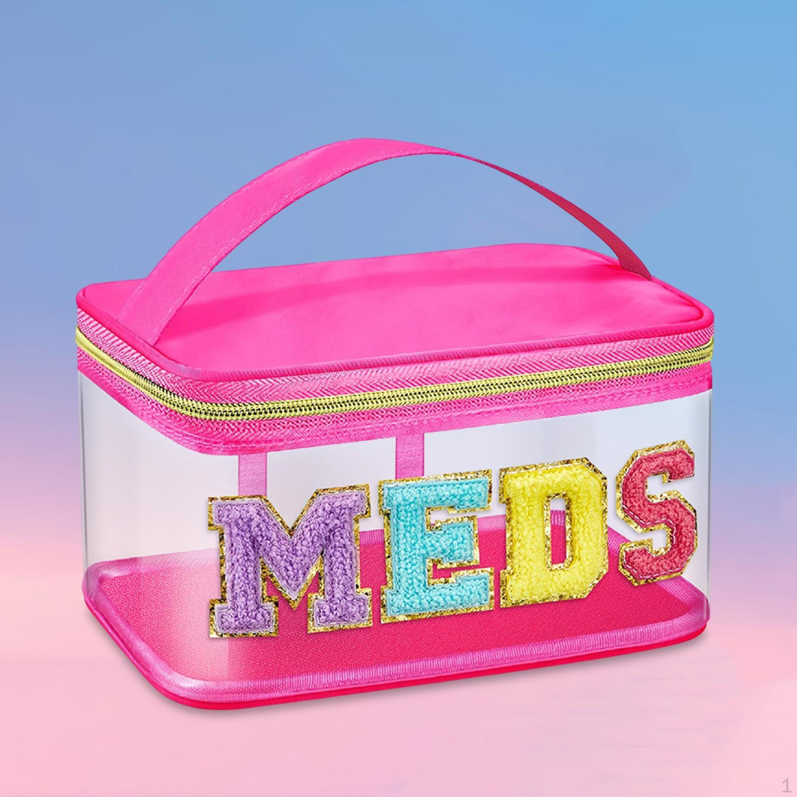 

Сумка для макияжа с прозрачным принтом «Chenille Letter», косметичка с блестками из ПВХ, сумка-тоут для вещей