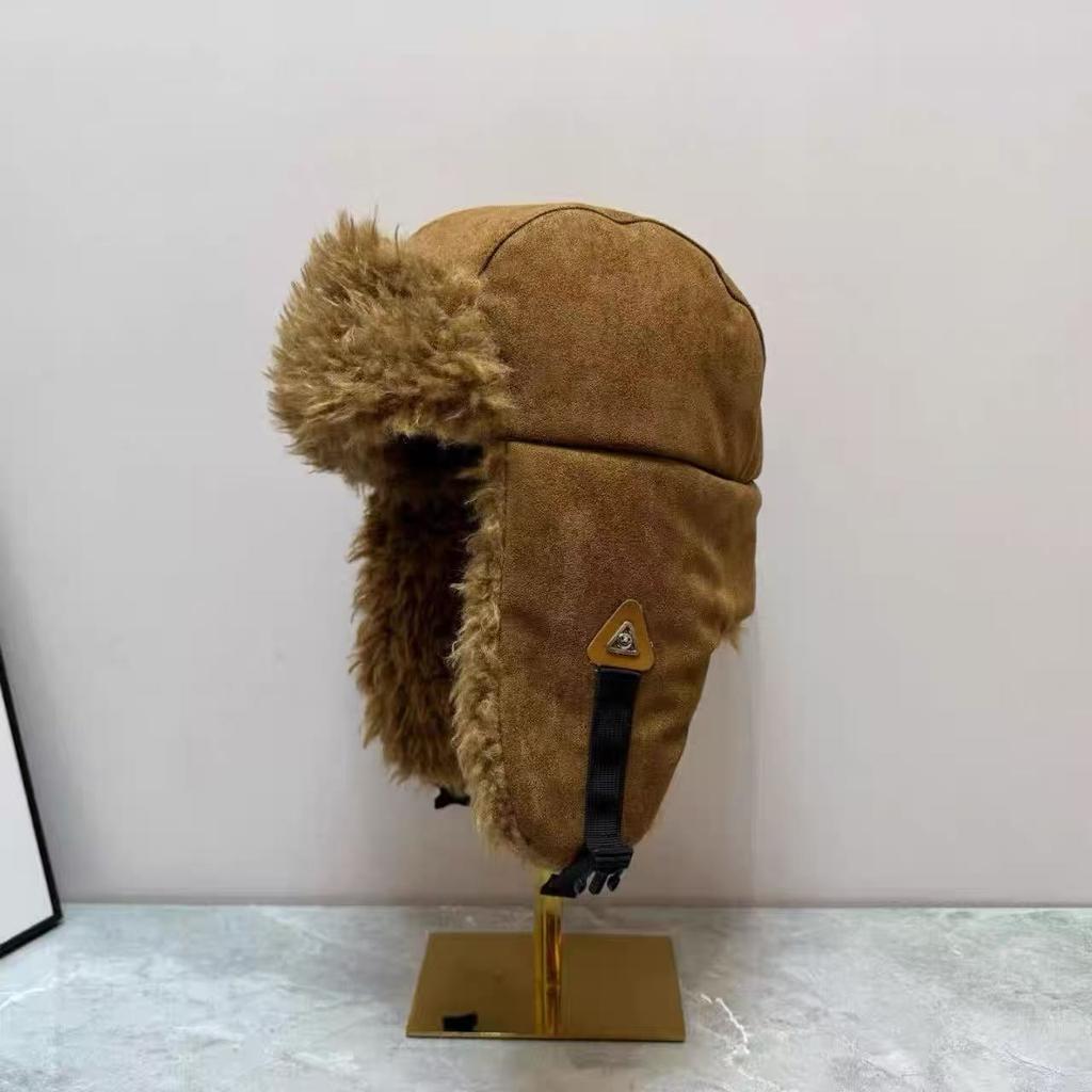 Lei Feng Hat Korean Men's and Women's Winter New Velvet Thickened Deerskin Velvet Warm Cycling Ear Protector Northeast Flying Hat
