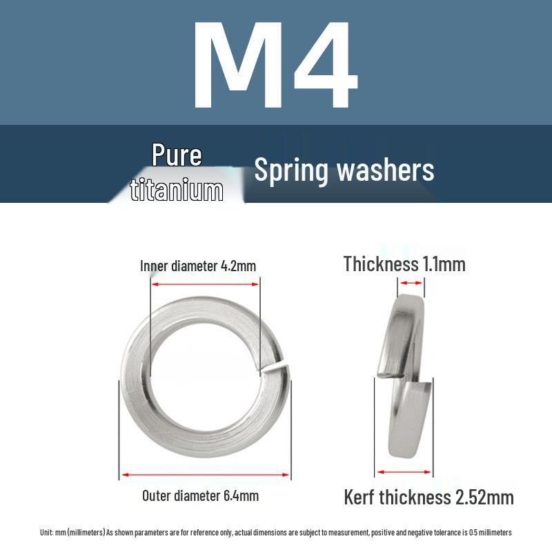 

TA2 Pure Titanium M3-M20 Elastic Spring Washer Spacer