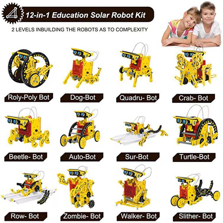 Solar-Powered 13-in-1 Educational Toy Car & 6-in-1 Space Robot Kit