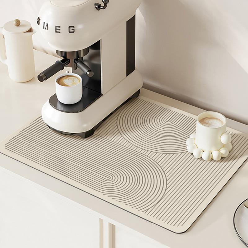 Diatomite Coffee Bar Mat Absorbent Heat Resistant Placemat for Table Kitchen Countertop Protection Quick Dry Coaster