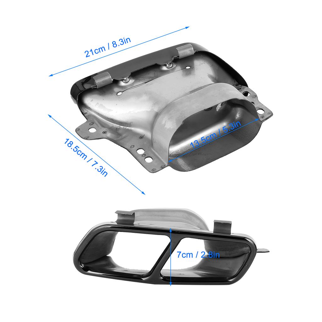 2pcs Quad Exhaust Tips Stainless Steel Fit for     5 W176 CL 5 C117 20132018(Sliver   )