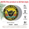 2D Flat, 1pc Round Aluminum Sign, Vintage Decorative Metal Wall Art, Good Vibes Only Shaka Hand Print, Hippie Vintage Wall Decor, Gift For Surfers