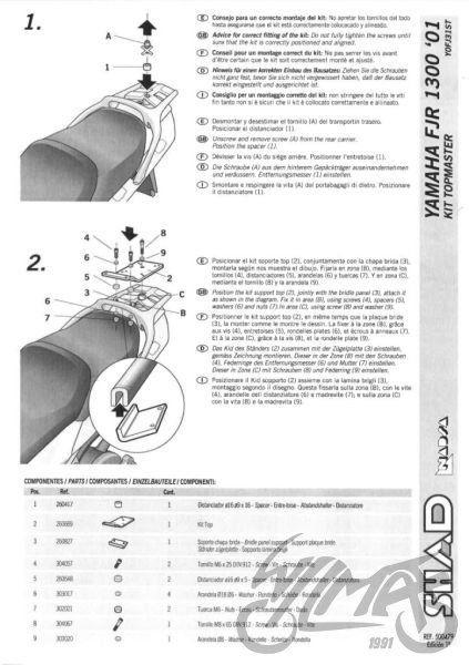 Shad Topcase Rack for Yamaha FJR 1300