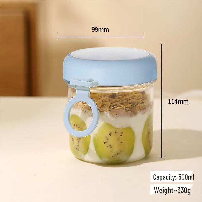 Minimalist Breakfast Glass Cup for Oats, Yogurt, Milk, or Salad