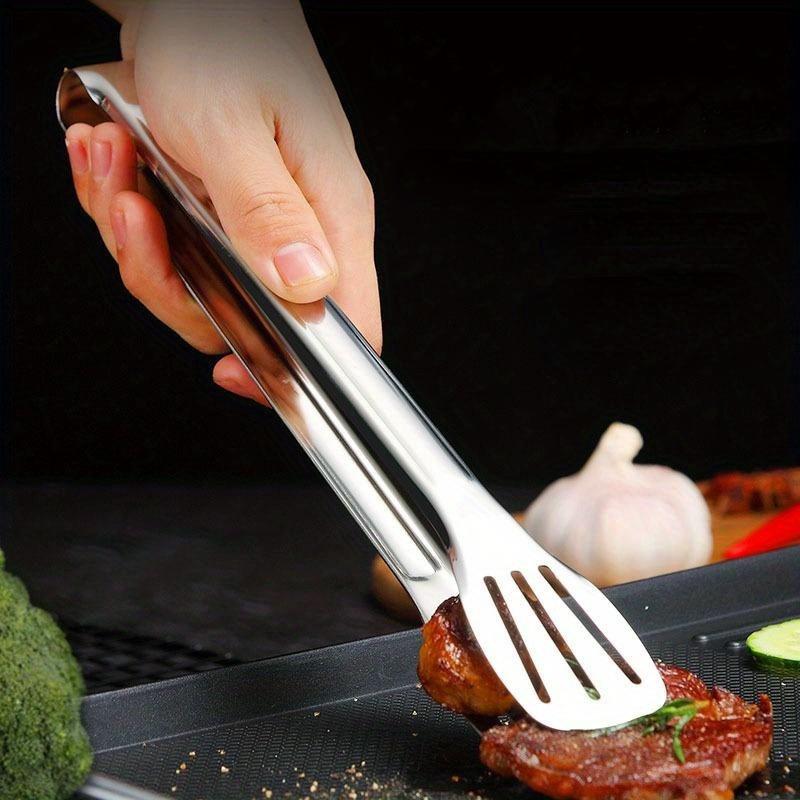 Stainless Steel Food Tongs 304 Non Slip Barbecue Steak Clip Frying Fish Grill Bread Clips Kitchen Tool Cooking Tongs Tools