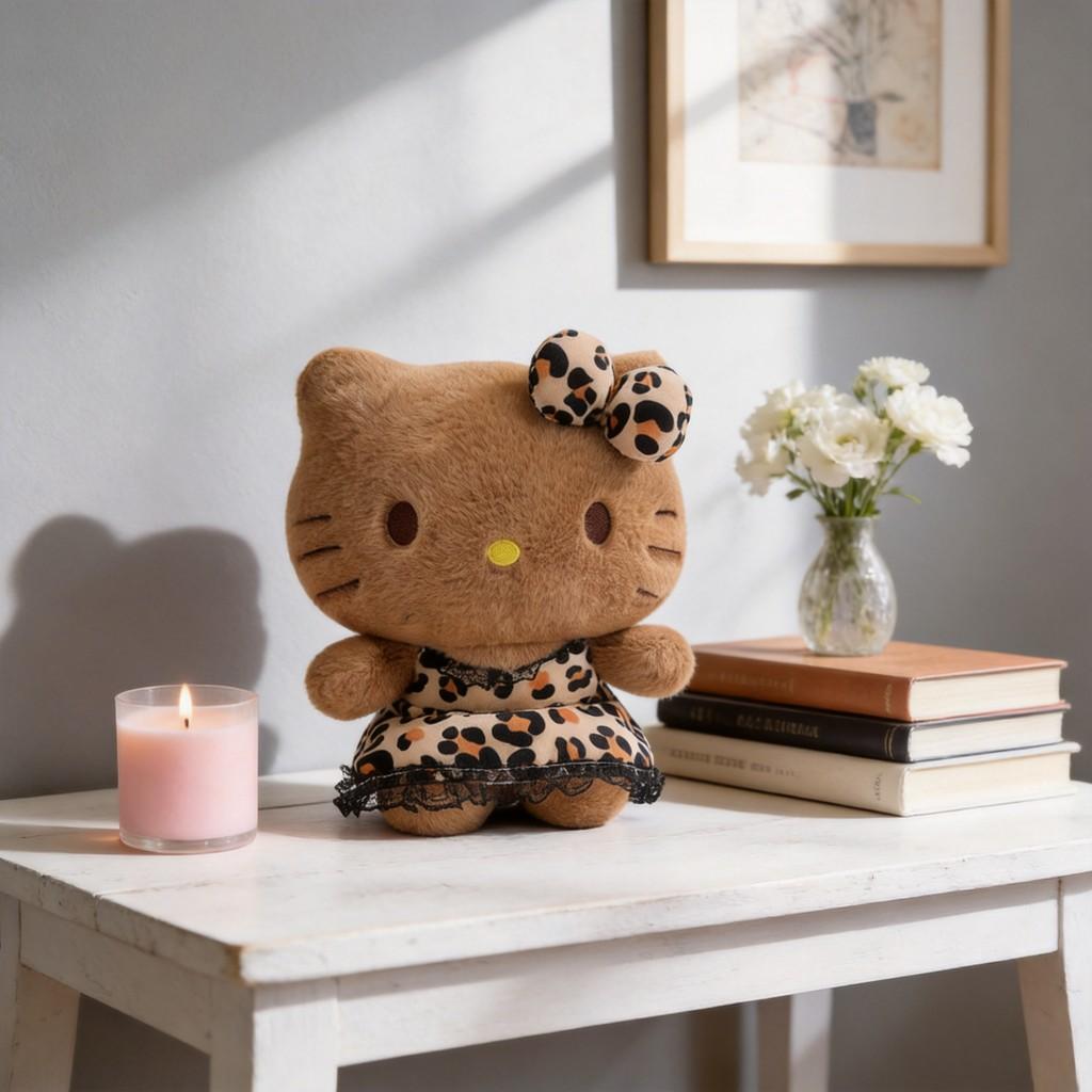 Vestito con Stampa Leopardo Peluche Hello Kitty Con Imbottitura in Cotone PP Per Regalo Bambini e Collezionisti