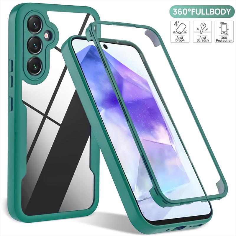 360 Полное покрытие защитный чехол для Samsung Galaxy A55 A54 5G A35 A25 A15 A14 A24 A34 A53 A73 A33 A23 A13 A52S A32 A22 A12 Чехол