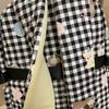 Cartoon Cat Pattern Women's Backpack Plaid Schoolbag