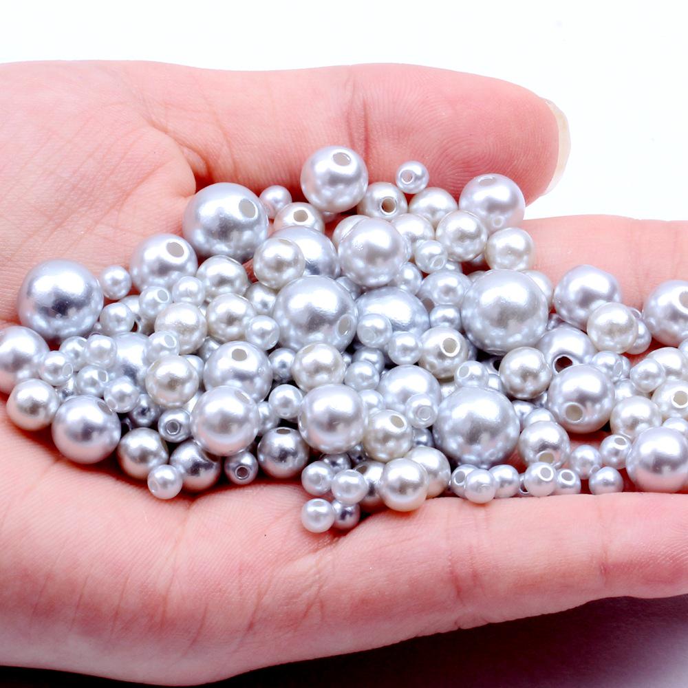 18g Perforated Imitation Pearl Beads: No Peeling/Fading - Cream Glue Hair Clip for DIY Handmade Bracelets & Small Accessories.