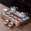 New Ru Kiln Kung Fu Tea Set Home Office Ceramic Teapot Teacup Tea Tray Tea Table A complete set