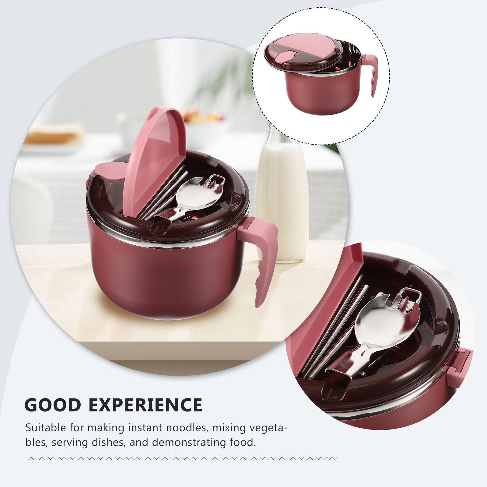 

Миска для макаронных изделий, лапши, столовые приборы быстрого приготовления, рисовые хлопья, розовый полипропилен, суп, хранение, миски для учеников, рамен розовый