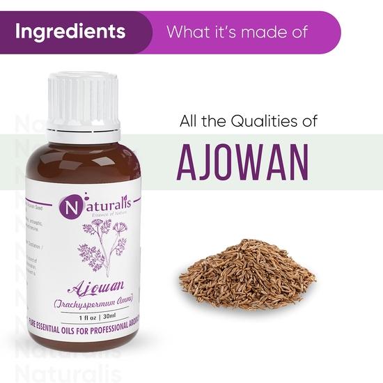 Naturalis Essence of Nature Ajwain/Ajowan Essential Oil (Trachyspermum Ammi) Natural Therapeutic Grade Steam Distilled - 30ml
