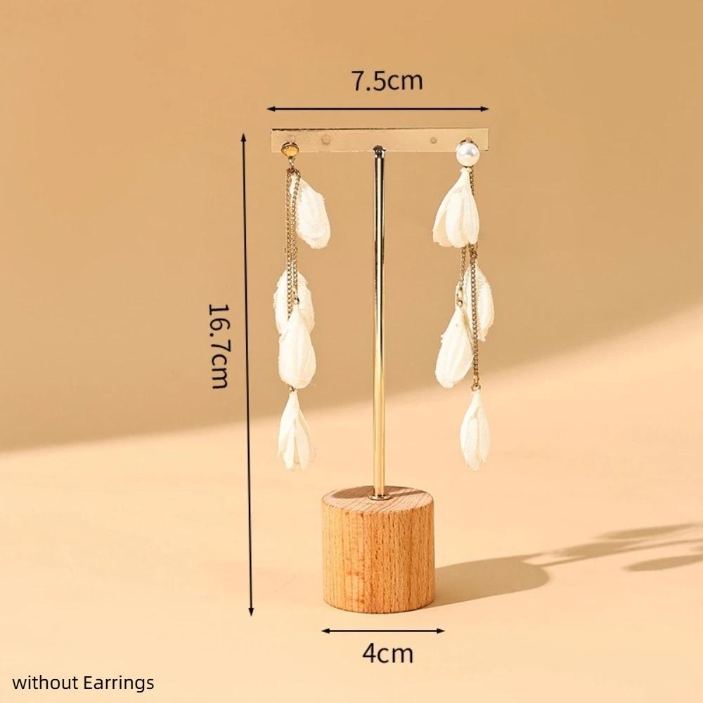 With Wooden Base Jewelry Display Rack T-Bar Jewelry Stand Holder Earring